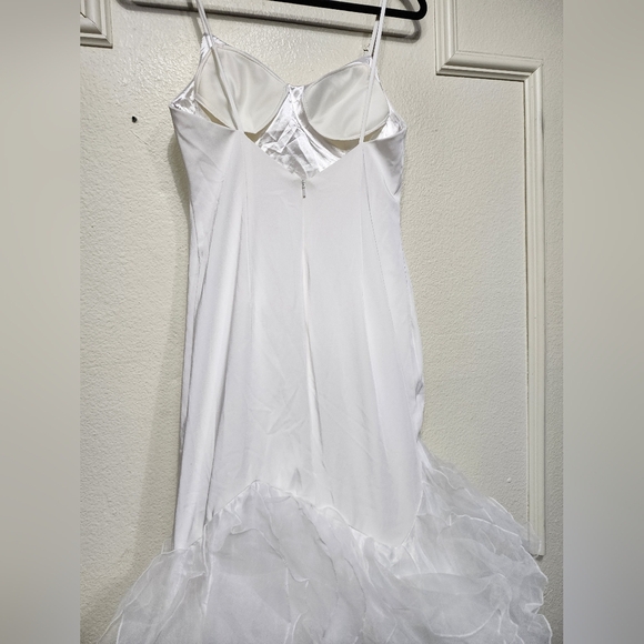 Lulus Extravagance White Ruffled Organza Mermaid Maxi Dress 4 Wedding Bridal - Picture 11 of 11